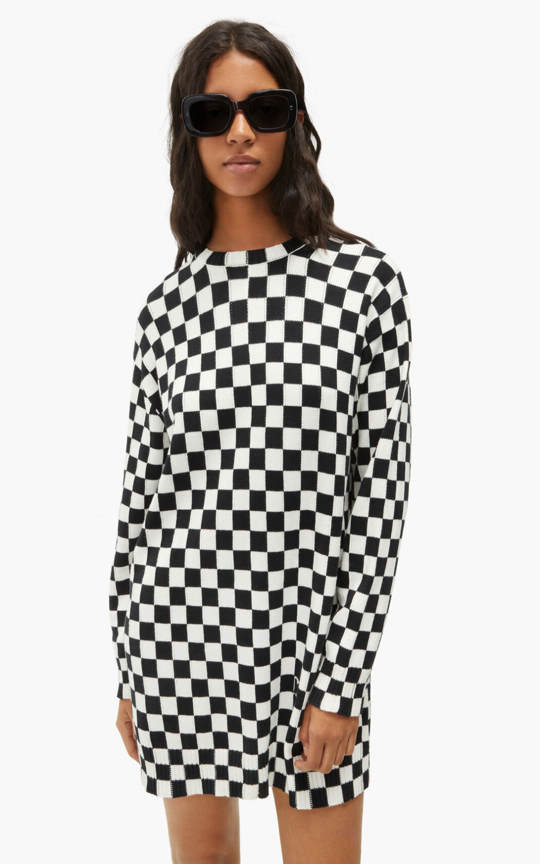 Robe Kenzo Check print jumper Femme Noir | WXZJ-63519